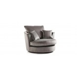 Swivel Chairs - Colours Available- Alaska Fabric- Truffle Platinum Coal Mink Black - Plush Velvet- Steel Silver Black Mink Marine Mustard Teal