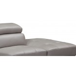 Valencia Taupe Grey Leather Corner Sofa Left Hand Facing