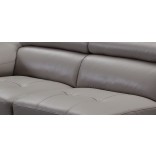Valencia Taupe Grey Leather Corner Sofa Left Hand Facing